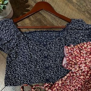 Two, size XL bohemian crop top